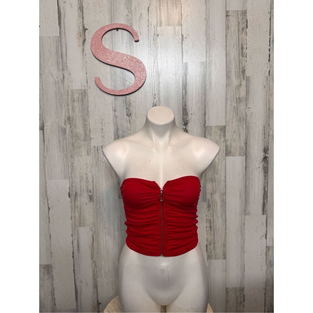Ambiance Red Strapless Zip-Up Tube Top – Size S